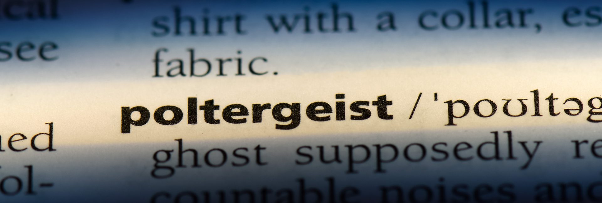 poltergeist word in a dictionary. poltergeist concept.